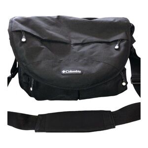 COLUMBIA Black Messenger Diaper Baby Bag with Shoulder Strap